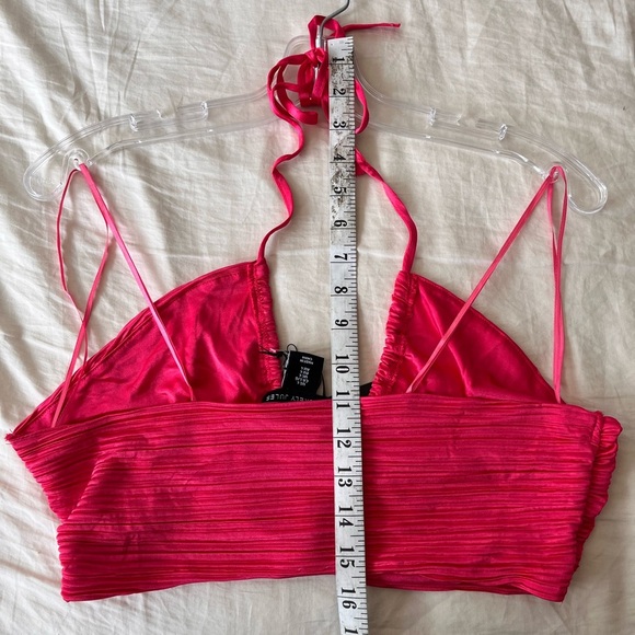 NWT Sincerely Jules Satin Halter Tie Crop Top L - Picture 7 of 8